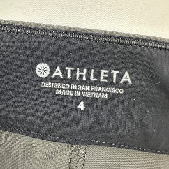 Athleta Pants Womens 4 Gray Green Stellar Trouser Pocket Athletic Casual Commute - Picture 4 of 12